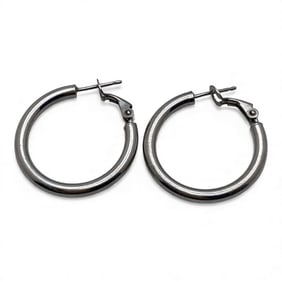 Pair Of Sterling Silver Hoop Earrings