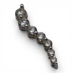 14k White Gold & White Topaz Pendant