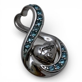 Sterling Silver Pendant With Blue Stones