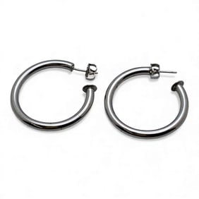 Pair Of Sterling Silver Hoop Earrings