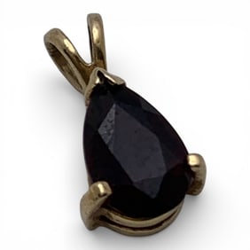 14k Yellow Gold & Garnet Pendant