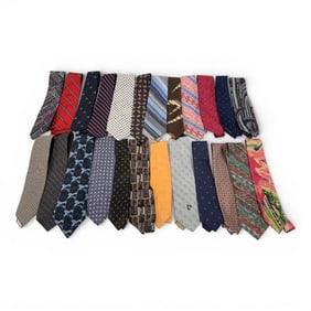 Group Of 24 Misc. Vintage / Designer Ties