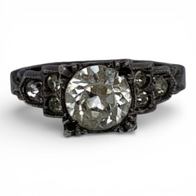 Sterling Silver & Rhinestone Ring