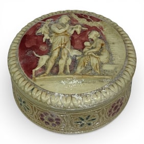 Antique Maruhon Ware Japan Lidded Container