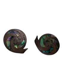 Alpaca Silver & Abalone Earrings