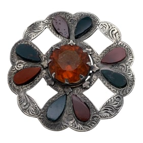 Silver Pin With Stones