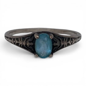Sterling Silver & Blue Stone Ring