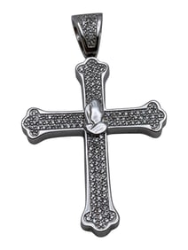Sterling Silver Cross Pendant With Clear Stones