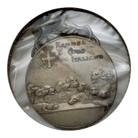 830 Silver Italian Dogs Kennel Club Pendant