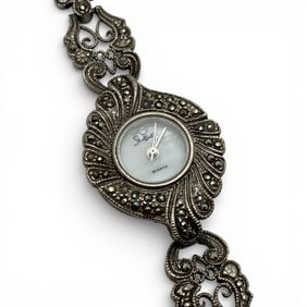 Sheffield Quartz & Marcasite Wrist Watch