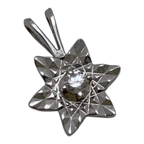 14k White Gold & Diamond Pendant