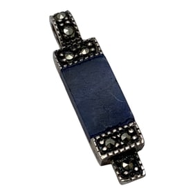 Sterling Marcasite & Lapis Pendant
