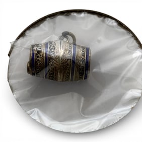 Silver Enameled Whiskey Barrel Charm