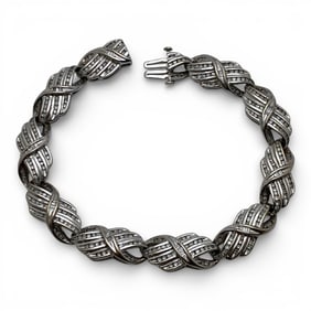14k White Gold & Diamond Bracelet