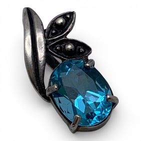 Sterling Silver & Blue Stone Pendant