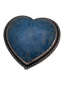 Sterling Silver & Blue Stone Heart Ring