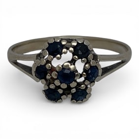 10k White Gold & Blue Topaz Ring