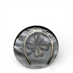Sterling Horseshoe 4 Leaf Clover Charm