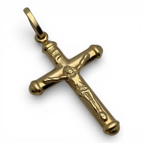 18k Yellow Gold Crucifix Pendant