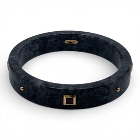 10k Gold Ruby & Hardstone Bangle Bracelet
