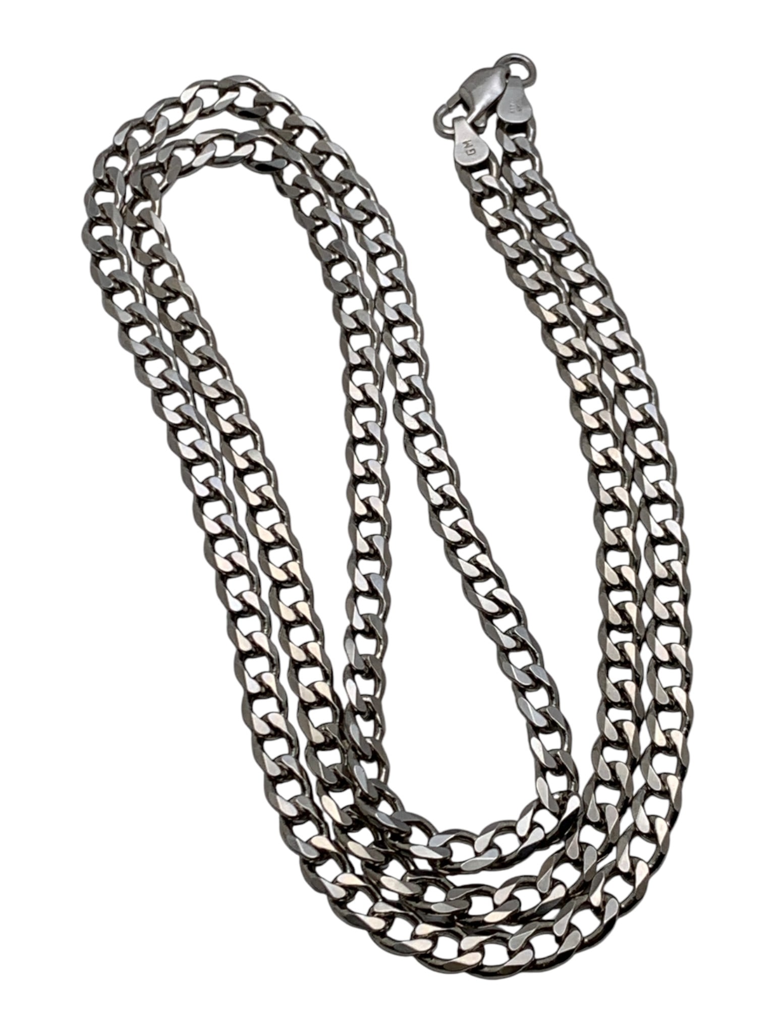 Sterling Silver Necklace: Marked 925 - 30" Long - 37.4 Grams