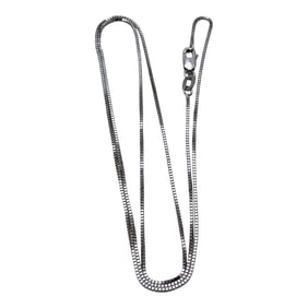 14k White Gold Box Chain Necklace