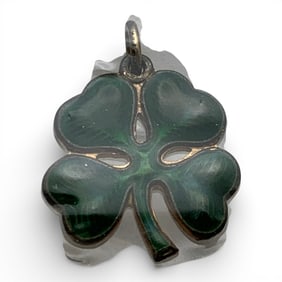 Sterling Silver Enameled 4 Leaf Clover Charm