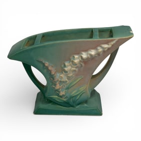 Vintage Roseville Pottery Foxglove Cornucopia Vase