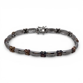 Sterling Silver & Diamond Bracelet
