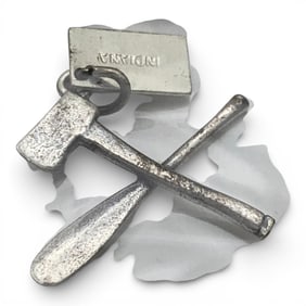 Sterling Silver Axe & Canoe Paddle Charm