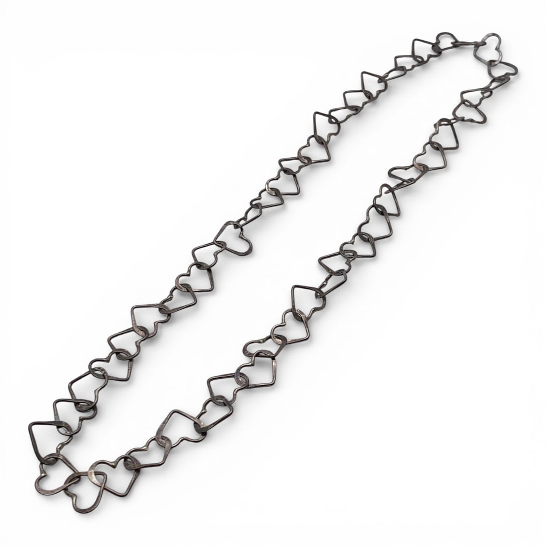 Silver Heart Necklace: Tests Silver - 21" Long - 15.1 Grams