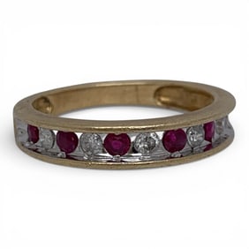 10k Yellow Gold Diamond & Topaz Ring