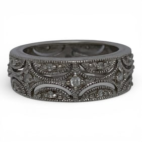 Sterling Silver Ring With Clear Stones