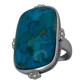 Sterling Silver & Blue Stone Ring