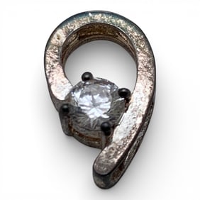 Sterling Silver & Clear Stone Pendant