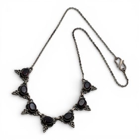 Sterling Silver & Garnet Necklace