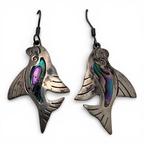 Mexico Sterling Silver & Abalone Earrings