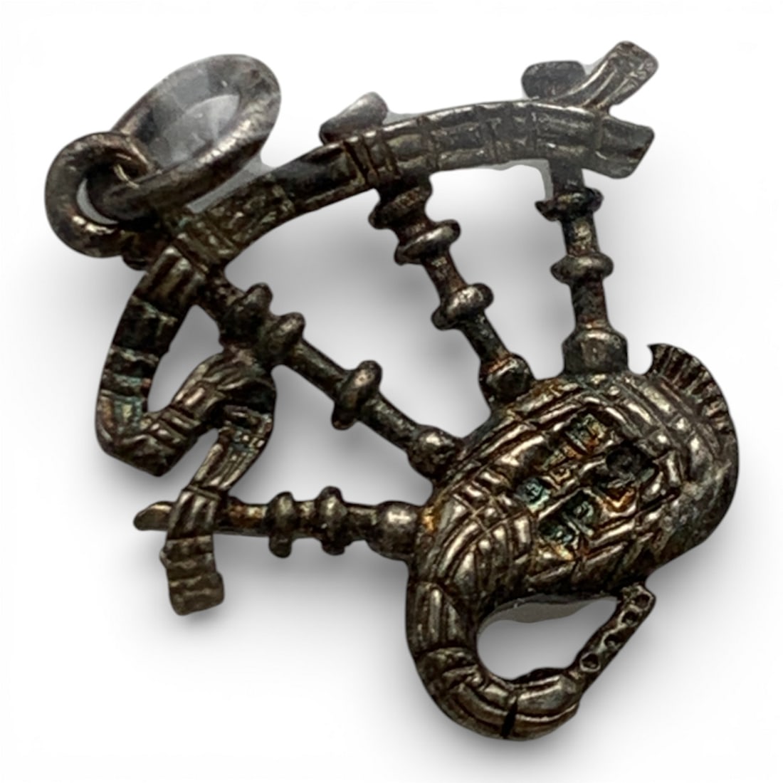 Hallmarked Silver Bagpipes Charm (1 of 2)