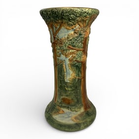 Vintage Weller Pottery Forest Scene Pedestal