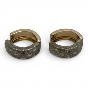 Pair Of 14k Yellow Gold Hoop Earrings