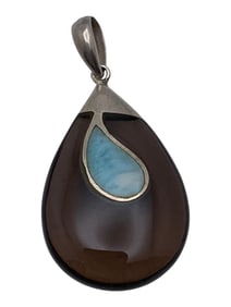 Sterling Silver Pendant With Blue Stone