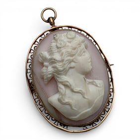 10k Yellow Gold Cameo Pin/pendant