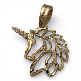 14k Yellow Gold Unicorn Pendant