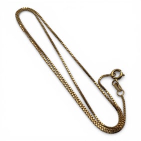 Sterling Silver Gold Tone Box Chain Necklace