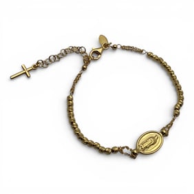 Sterling Gold Tone Religious Bracelet