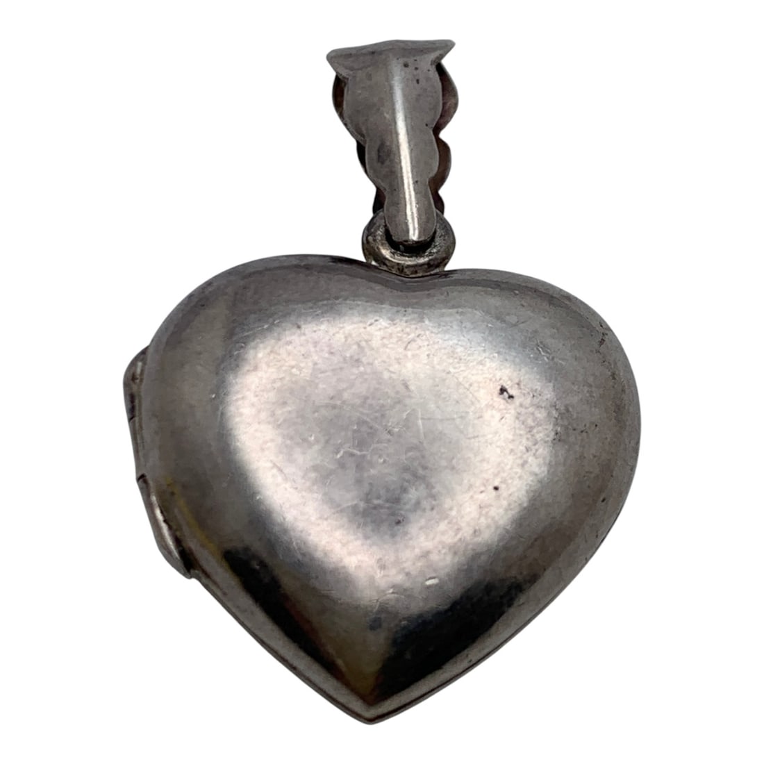 Sterling Silver Heart Pendant Locket: Marked 925 - 1 1/4" Long - 4.1 Grams