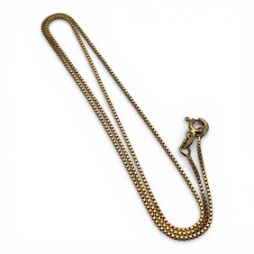 Sterling Silver Gold Tone Box Chain Necklace