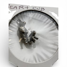 Sterling Silver Bear & Cub Charm