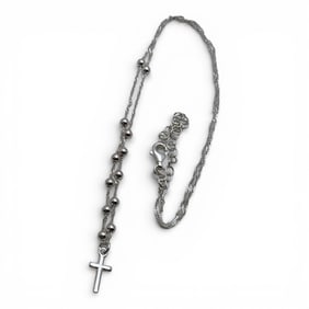 Sterling Silver Necklace With Cross Charm
