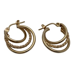 Pair Of 14k Yellow Gold Hoop Earrings